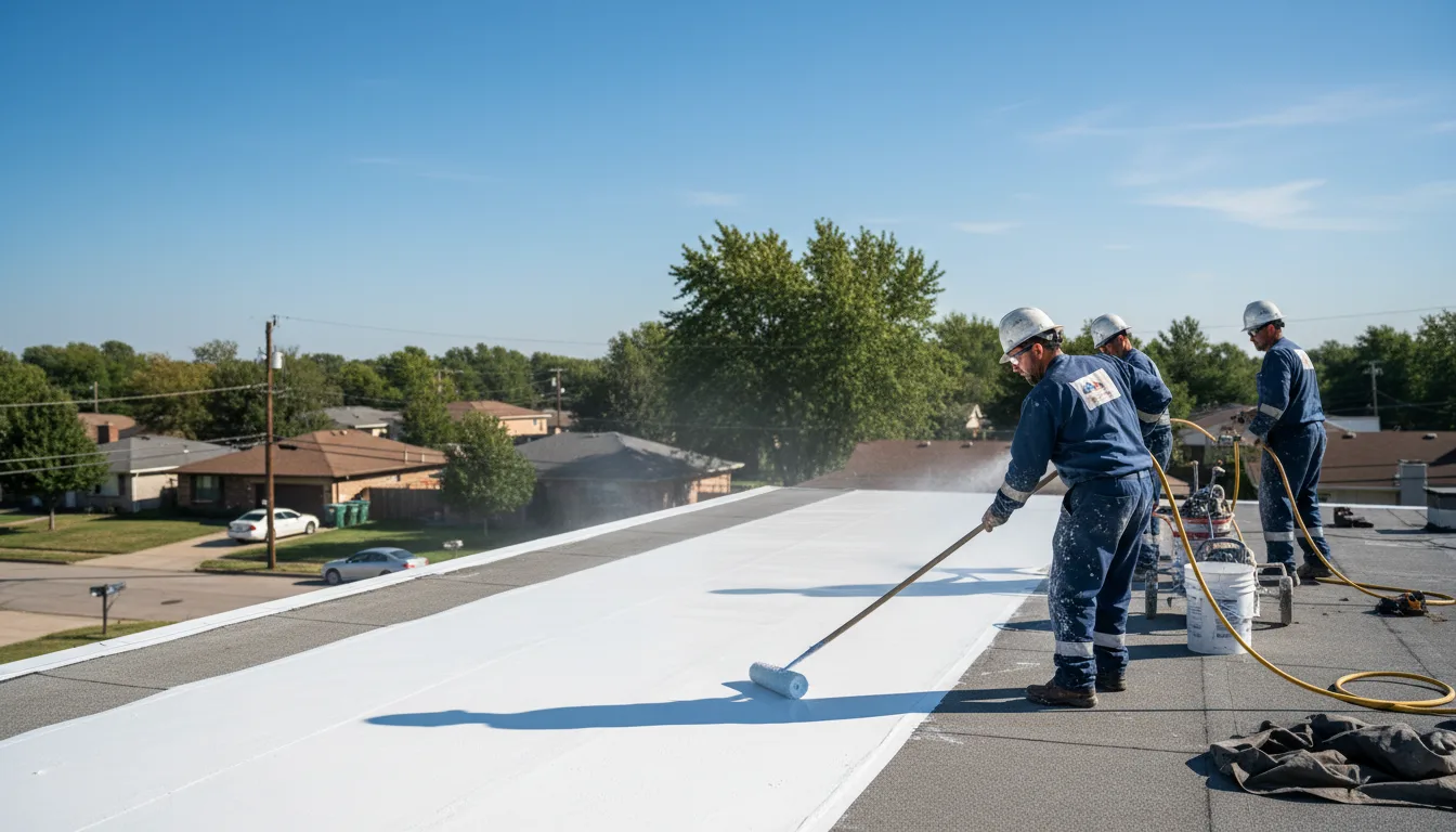 Commercial roof coating in Roulette, PA near me